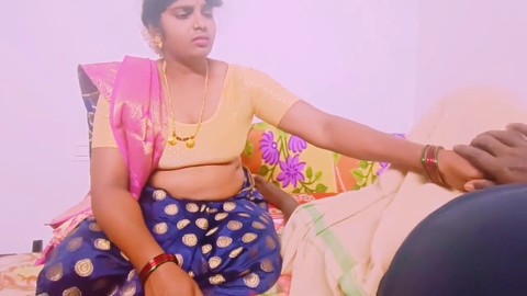 Couple indien dans une session hardcore avec une belle-mère à gros fessier